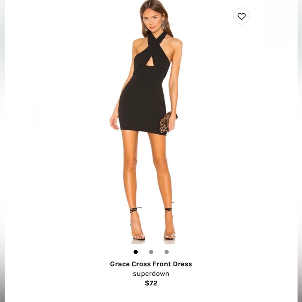 Superdown Black Mini Dress with Cross Front